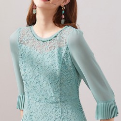 lace dress with flared sleeves