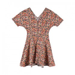 Mid-calf dress korean girls ladies women summer