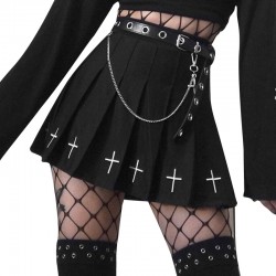 Black Punk Streetwear High Waist Mini Skirt